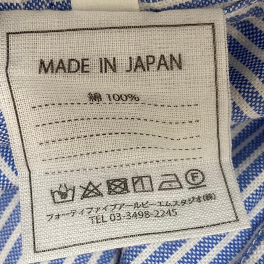 美品 45R フォーティファイブアール ストライプ ロングシャツ
