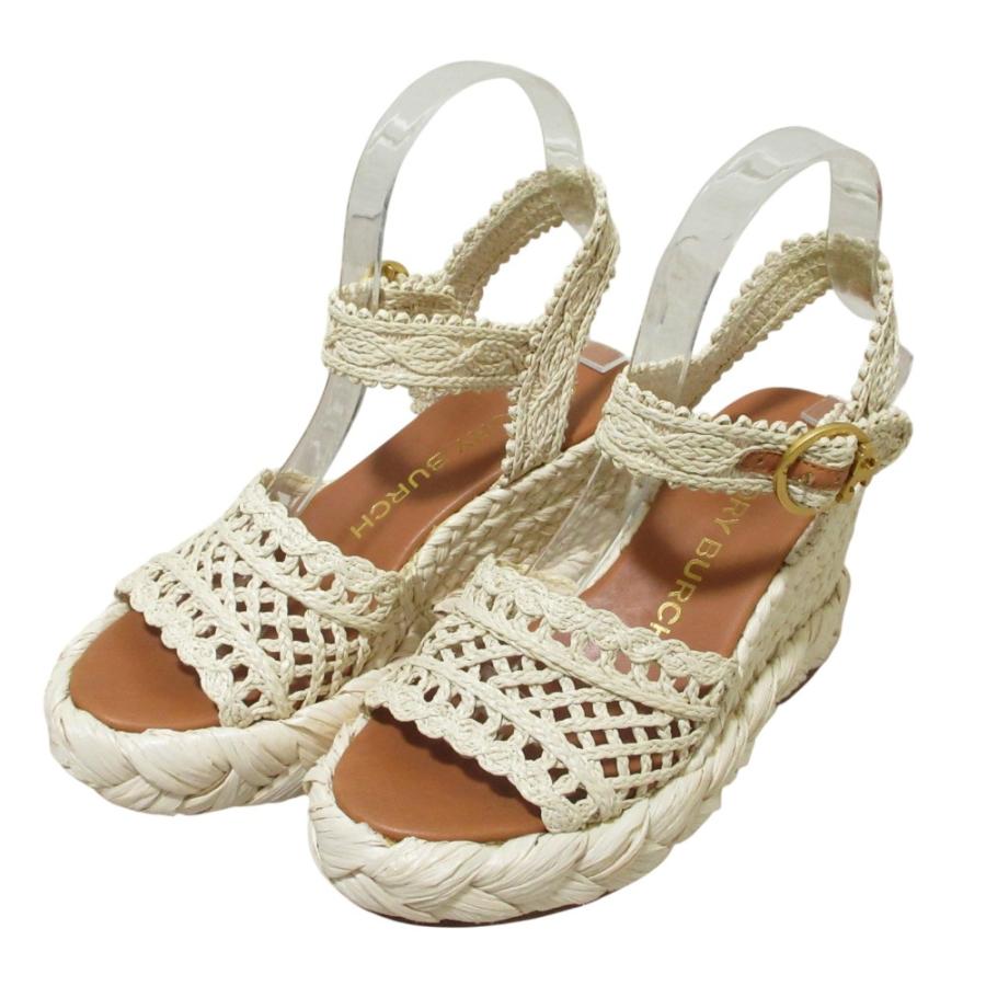 TORY BURCH（トリーバーチ） 美品 ラフィア ウェッジ サンダル US5.5 