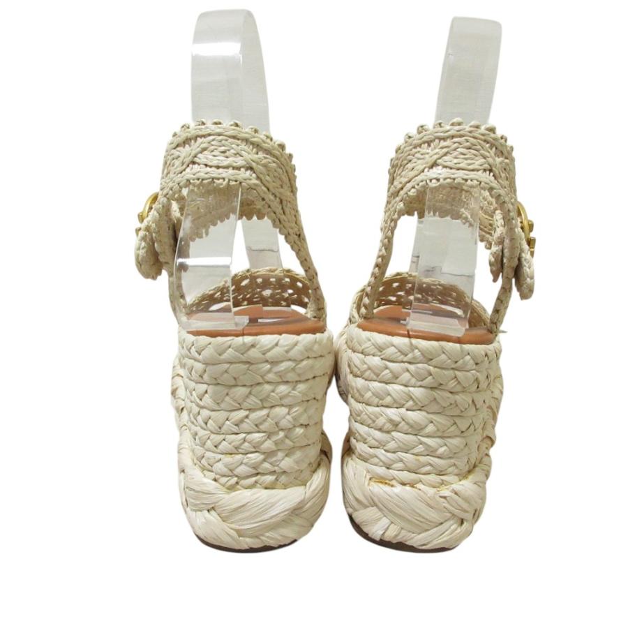 TORY BURCH（トリーバーチ） 美品 ラフィア ウェッジ サンダル US5.5 