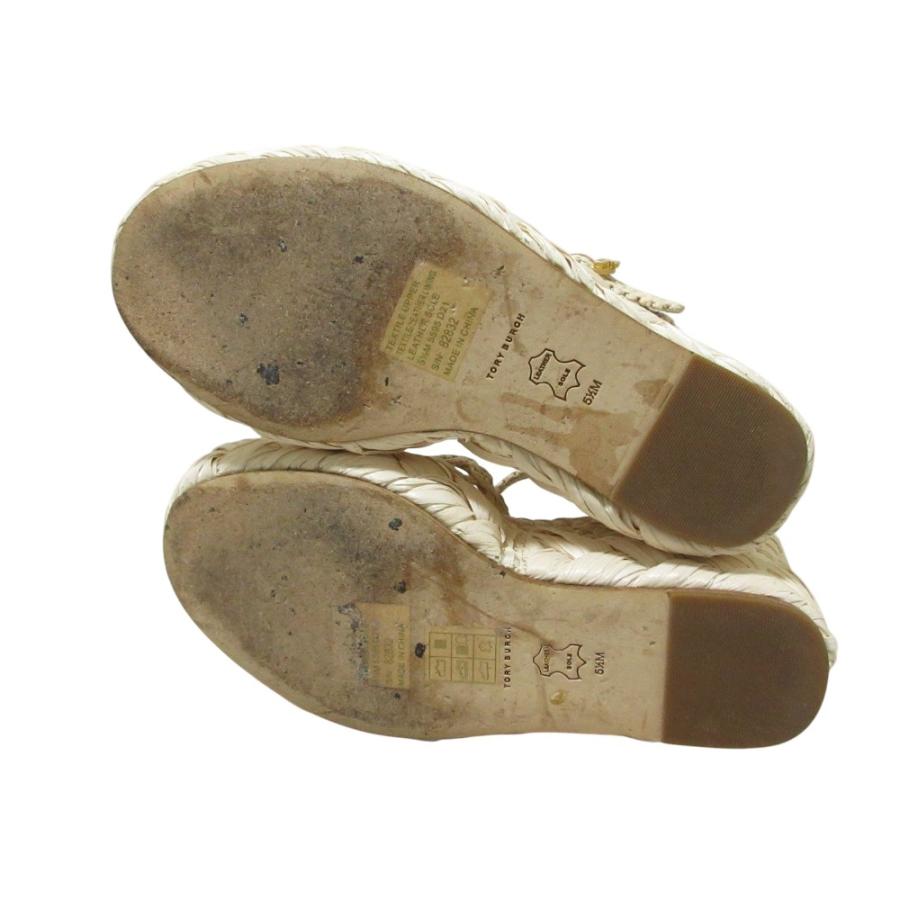 TORY BURCH（トリーバーチ） 美品 ラフィア ウェッジ サンダル US5.5 