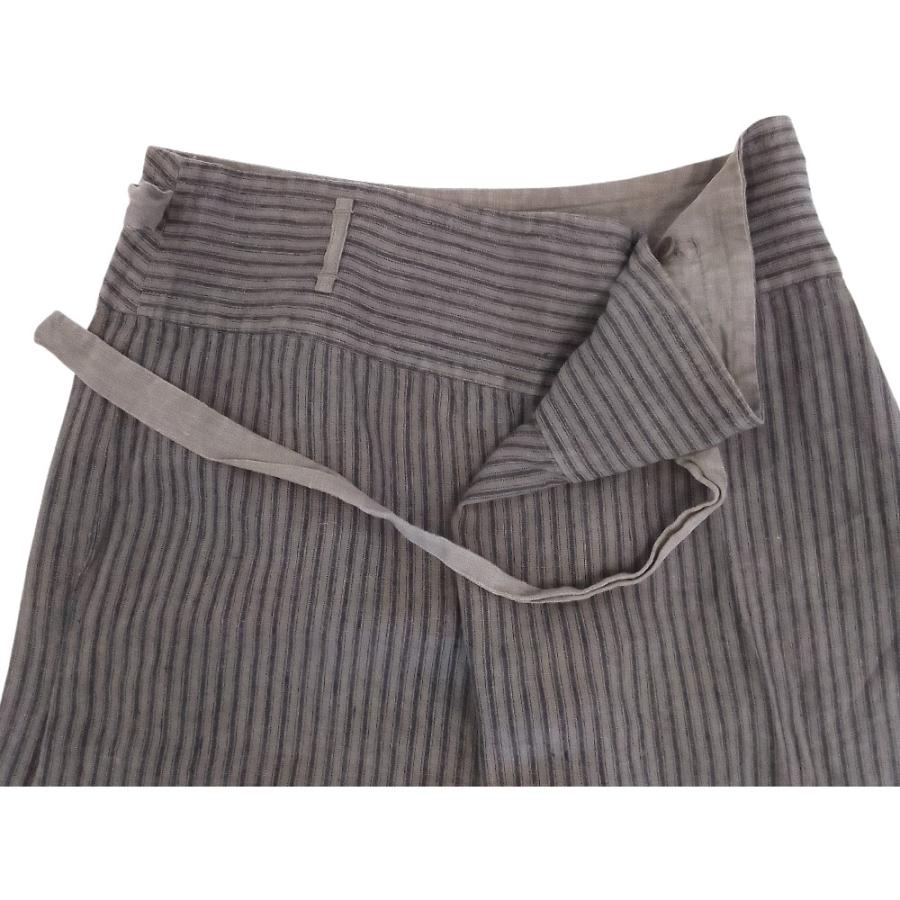 pas de calais（パドカレ） 美品 ストライプ ワイドパンツ サイズ36