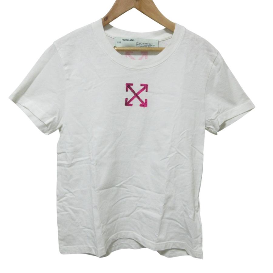 良品 Off-White オフホワイト アローロゴ プリント ショートスリーブ クルーネック Tシャツ カットソー XS ホワイト レディース 古着 中古 USED 良品 Off-White オフホワイト アローロゴ プリント ショートスリーブ