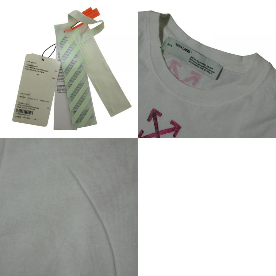 良品 Off-White オフホワイト アローロゴ プリント ショートスリーブ クルーネック Tシャツ カットソー XS ホワイト レディース 古着 中古 USED 良品 Off-White オフホワイト アローロゴ プリント ショートスリーブ