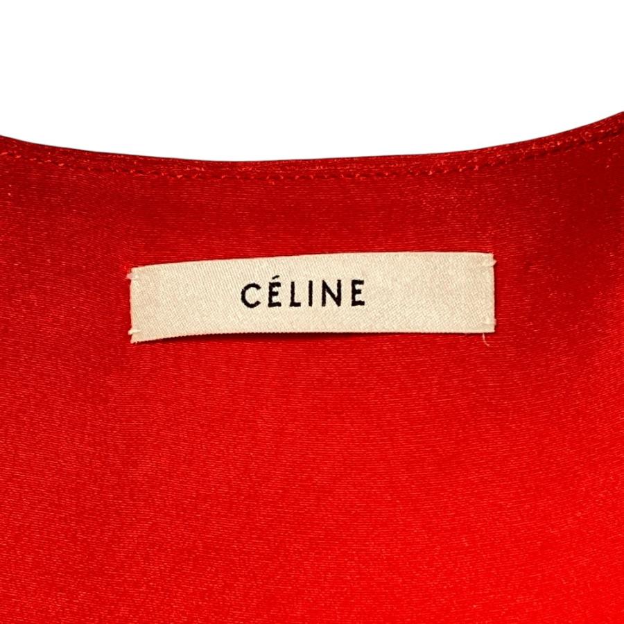 CELINE（セリーヌ） 美品 フィービー期 ラムレザー切替 シルクリネン 