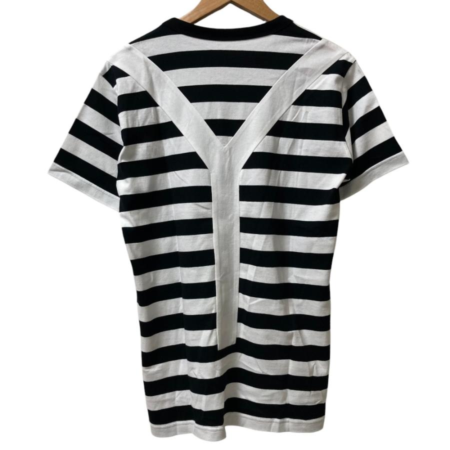 Y's ヨウジヤマモト ボーダー ロングスリーブTシャツ カットソー 4 未使用 Y's Yohji Yamamoto ワイズ ヨウジヤマモト ロゴステッチ