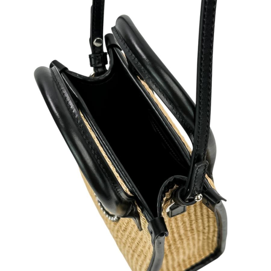 美品 Versace ヴェルサーチ スタッド ラ メデューサ 2way トートバッグ ハンドバッグ ショルダーバッグ 1A08263 ナチュラル ブラック レディース 古着 中古の画像