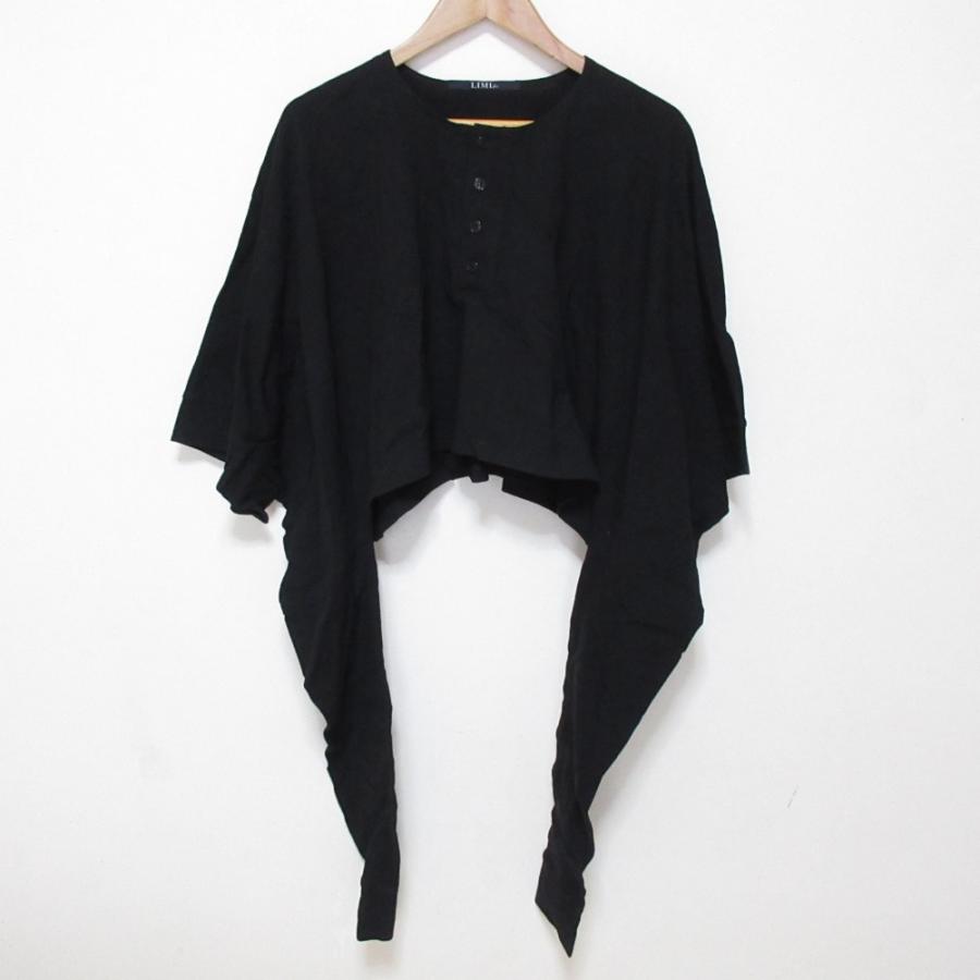 良品 LIMI feu yohji yamamoto リミフゥ ヨウジヤマモト 2way クロップドカットソー LC-T12-031 S ブラック レディース 古着 中古 USED LIMI feu（リミフゥ） 良品 LIMI feu yohji yamamoto ヨウジヤマモト