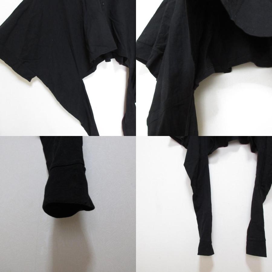 良品 LIMI feu yohji yamamoto リミフゥ ヨウジヤマモト 2way クロップドカットソー LC-T12-031 S ブラック レディース 古着 中古 USED LIMI feu（リミフゥ） 良品 LIMI feu yohji yamamoto ヨウジヤマモト