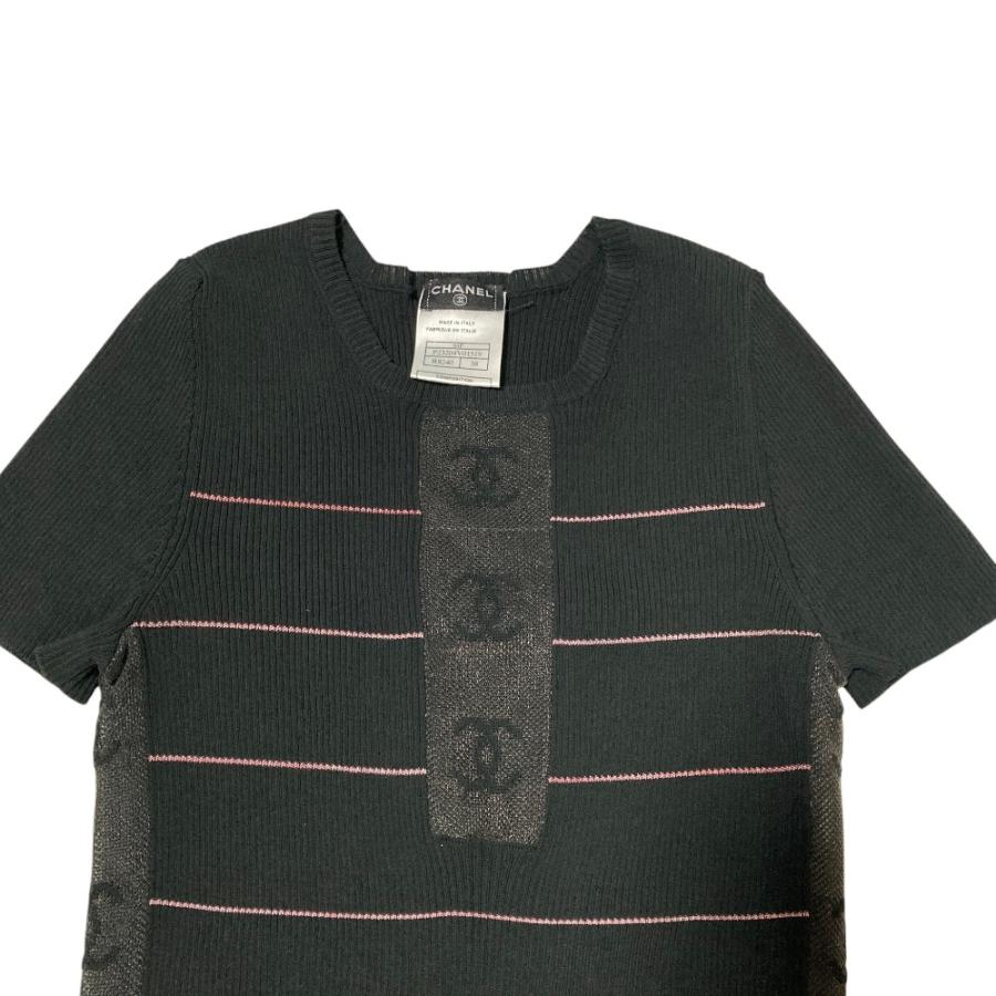 CHANEL（シャネル） 美品 04P メッシュ ココマーク リブニット