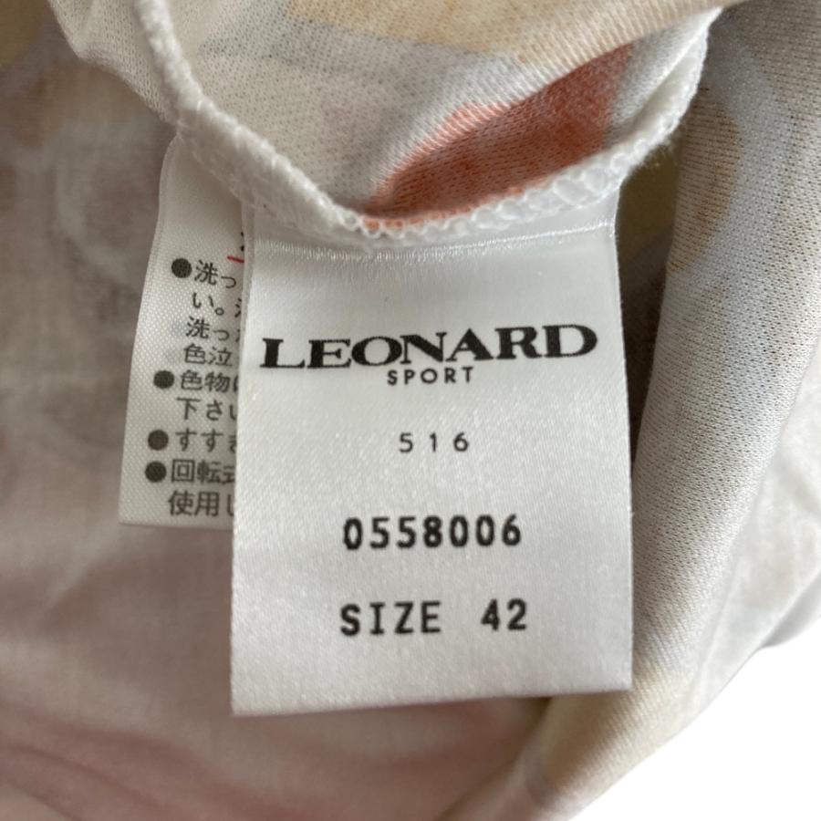 LEONARD SPORT フラワープリント　カットソー　袖脇トリム　42 LEONARD SPORT 美品 レオナールスポーツ フラワープリント カットソー