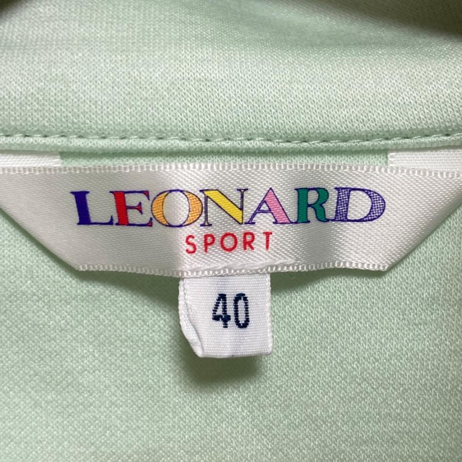 LEONARD SPORT 美品 レオナールスポーツ ロゴ刺〓 ハイネック ジップ