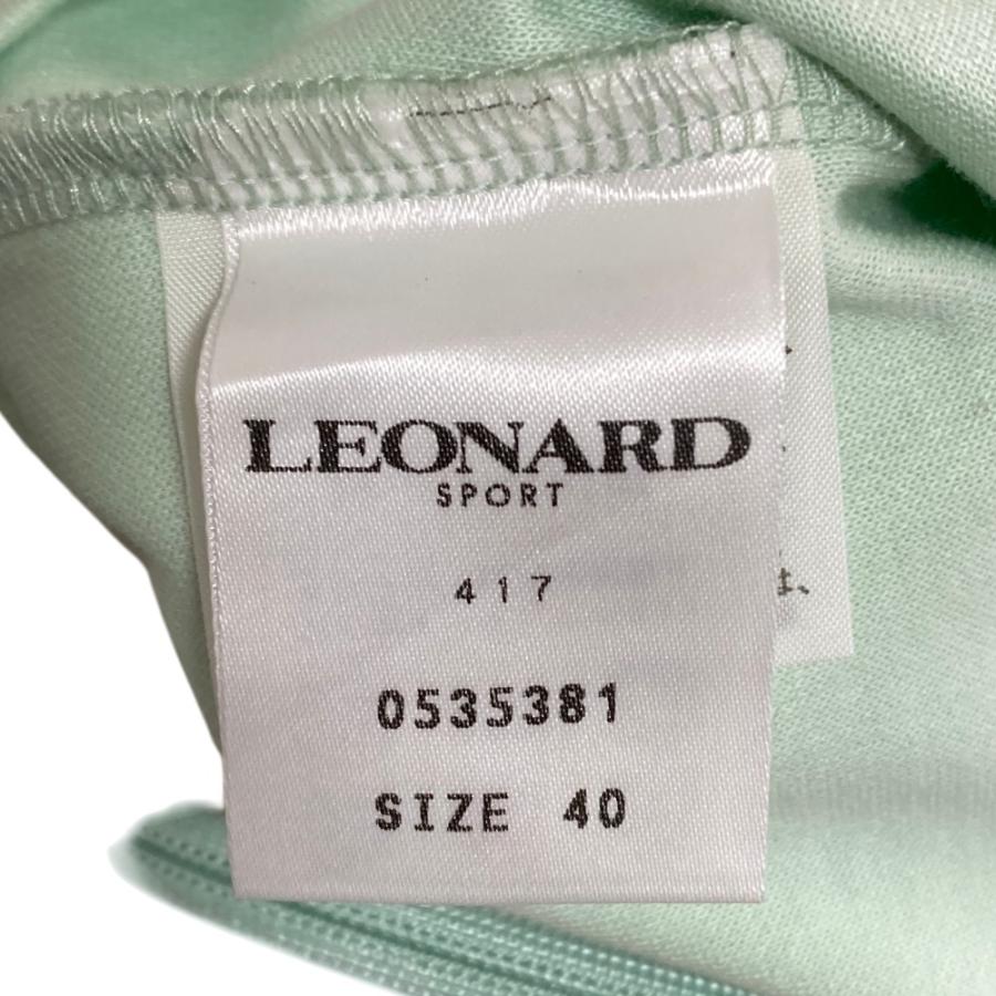 LEONARD SPORT 美品 レオナールスポーツ ロゴ刺〓 ハイネック ジップ