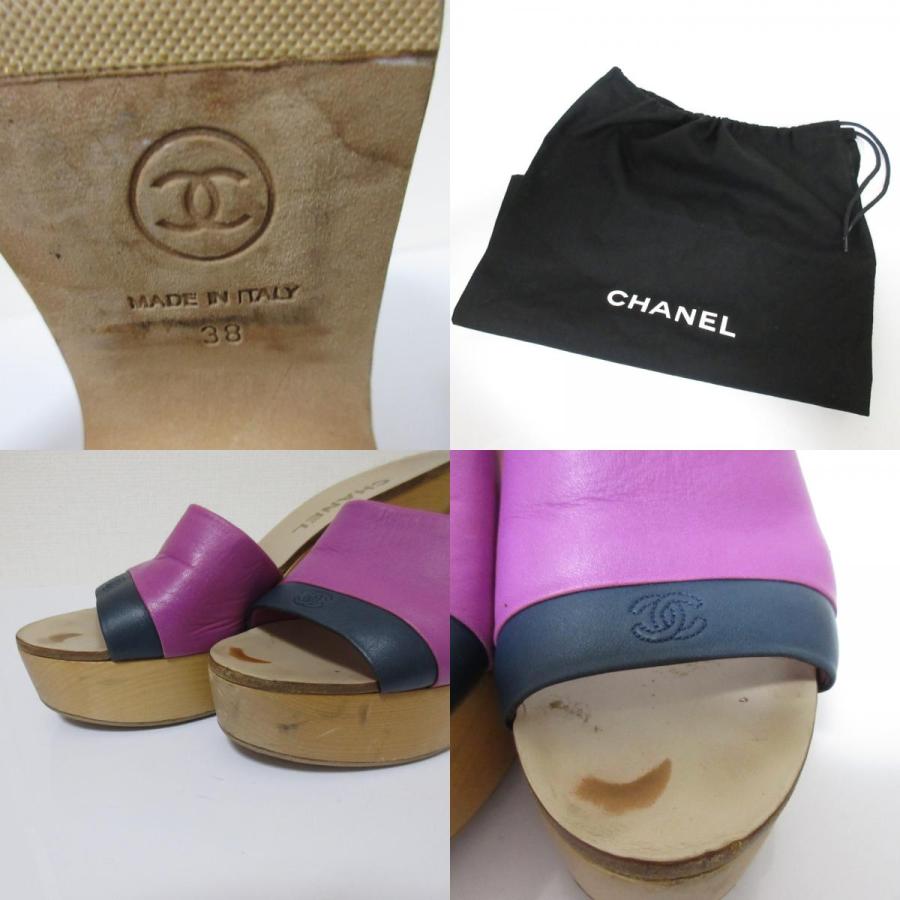 CHANEL（シャネル） 厚底 ウッドソール ミュールサンダル サイズ38 約 