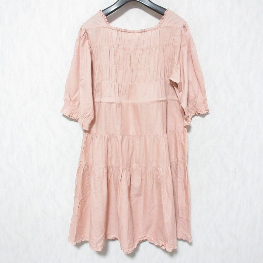 PINK HOUSE（ピンクハウス） 美品 フリル スクエアネック ひざ丈 