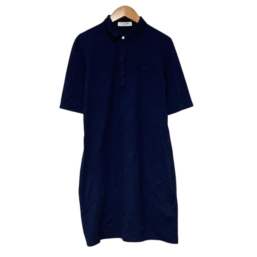 LACOSTE（ラコステ） 美品 鹿の子 ポロワンピース サイズ38 ネイビー