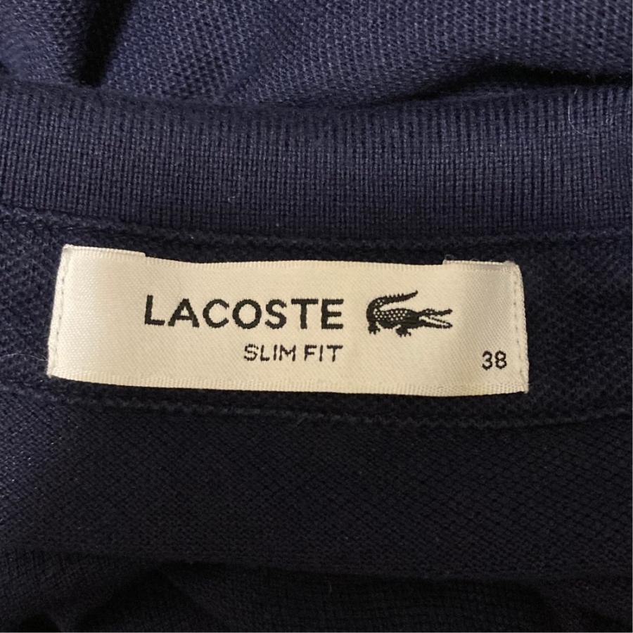 LACOSTE（ラコステ） 美品 鹿の子 ポロワンピース サイズ38 ネイビー
