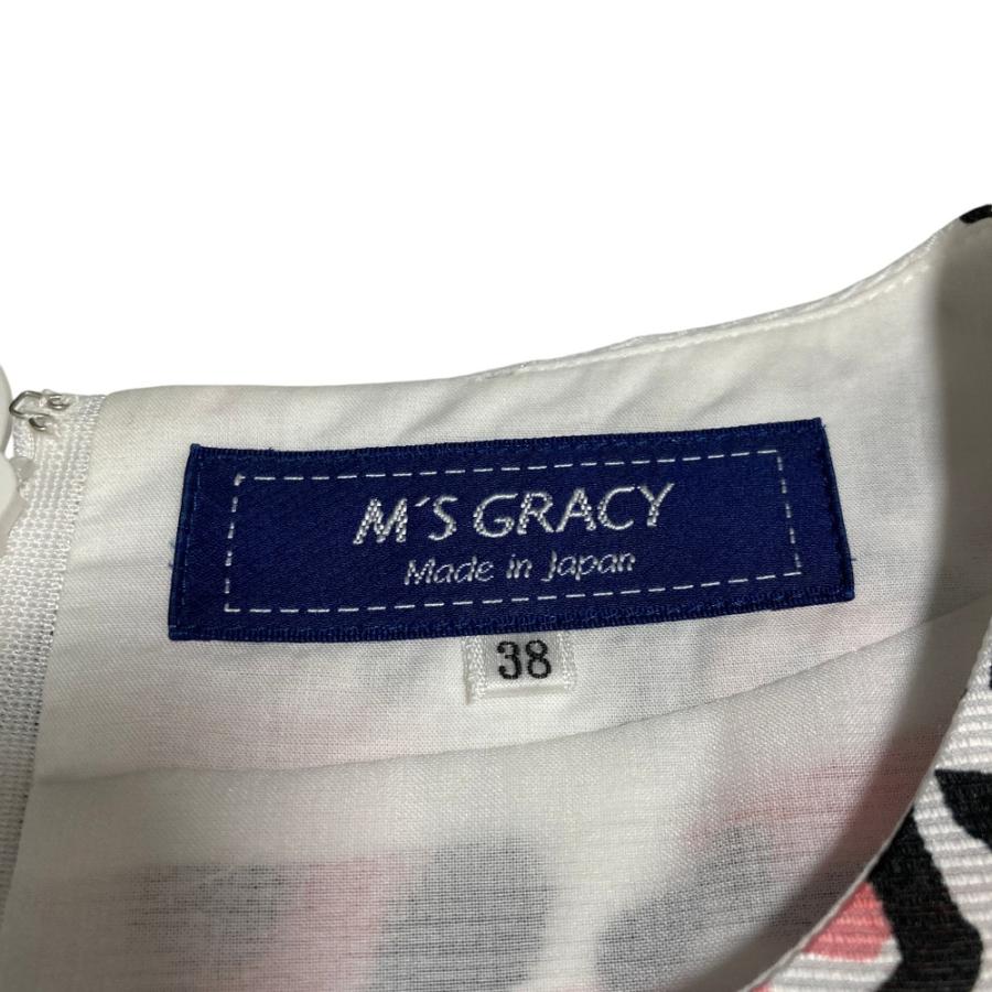 M'S GRACY（エムズグレイシー） 良品 フラワープリント ウエストリボン