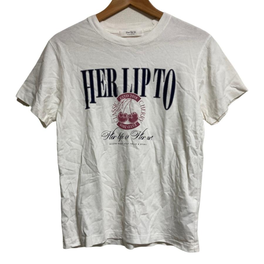 美品 Her lip to ハーリップトゥ classic cherry tee チェリー