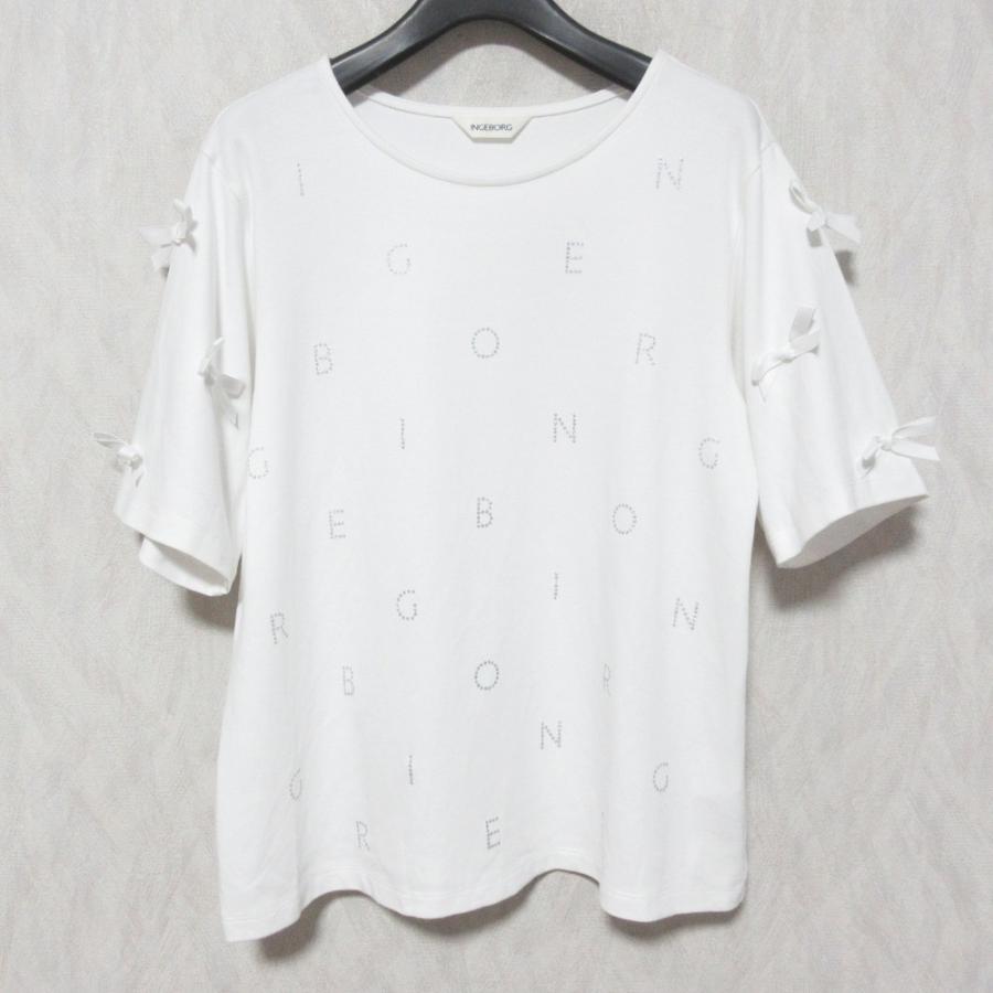 INGEBORG（インゲボルグ） 美品 リボン＆ロゴアレンジカットソー