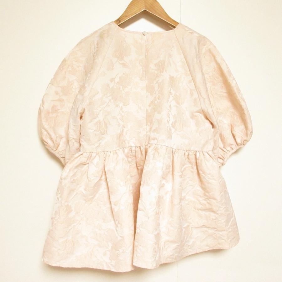 新品✨ OHGAオーガ ジャガードブラウス 長袖 ピンク F フリーサイズ 