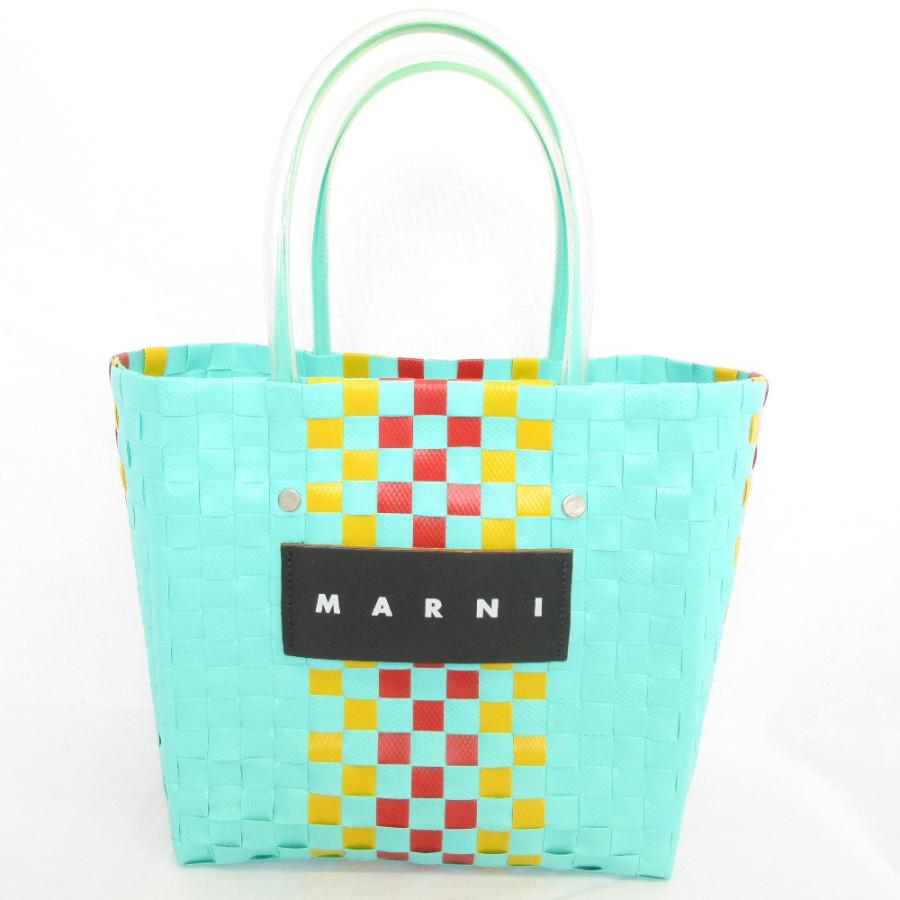 MARNI（マルニ） 良品 ピクニックバッグ カゴバッグ ライトブルー