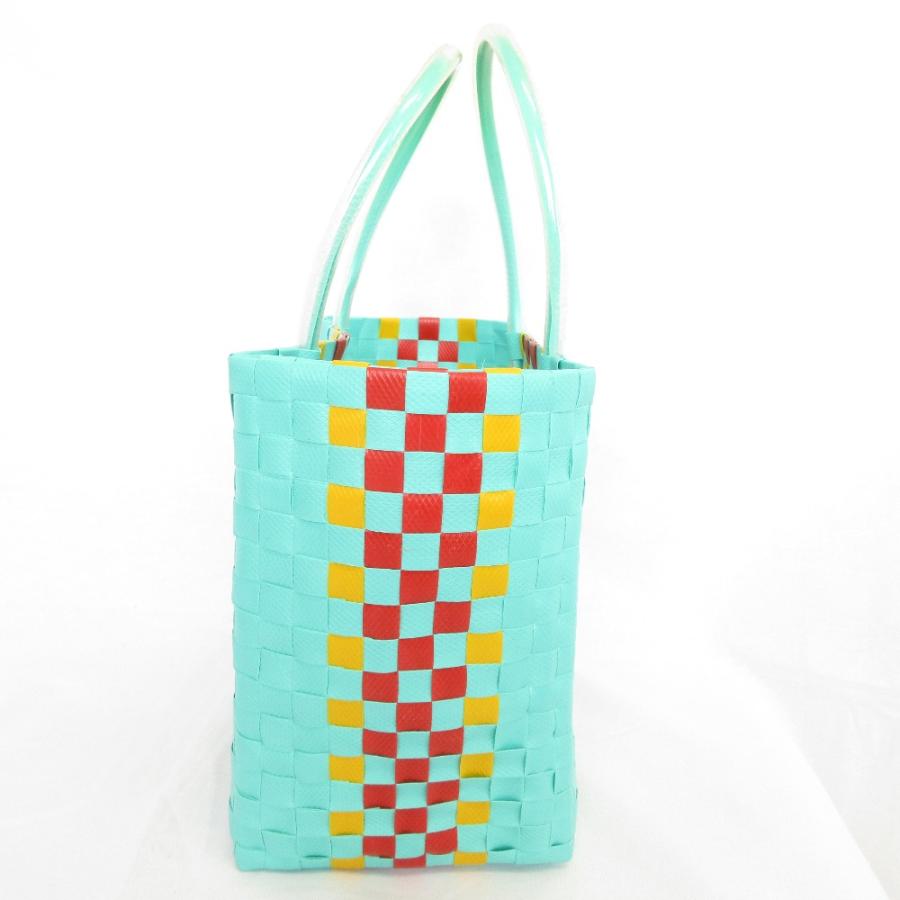 良品 MARNI マルニ マーケットピクニックバッグ カゴバッグ ハンドバッグ MARNI（マルニ） 良品 ピクニックバッグ カゴバッグ ライトブルー