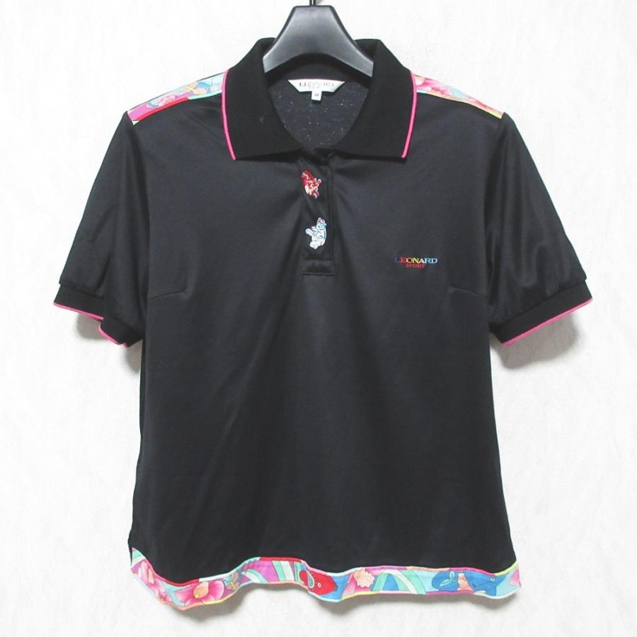 美品　LEONARD フラワープリント ポロシャツ サイズ44 LEONARD SPORT 美品 レオナールスポーツ フラワープリント 半袖