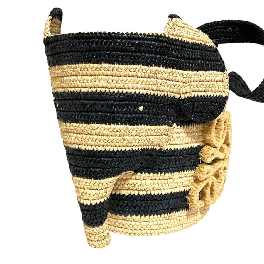 LOEWE（ロエベ） 美品 エレファント ボーダー ラフィア カゴバッグ