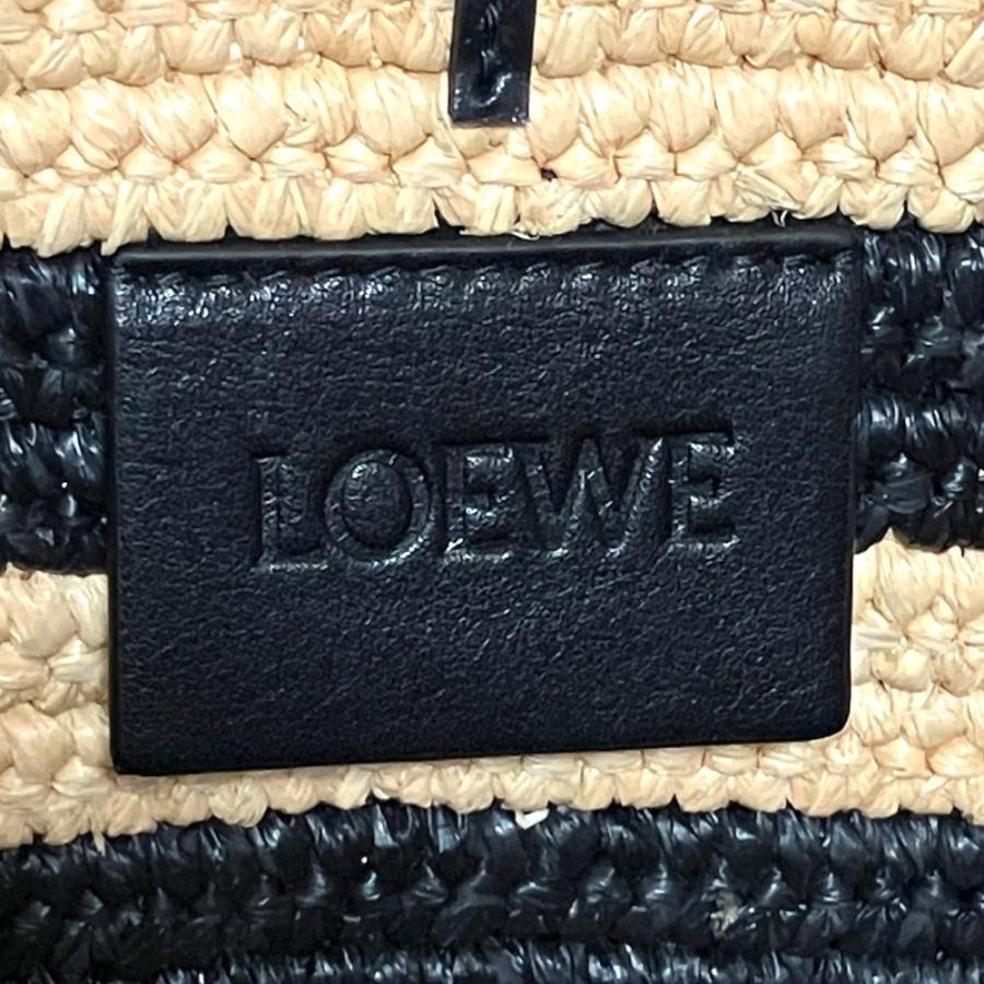 LOEWE（ロエベ） 美品 エレファント ボーダー ラフィア カゴバッグ