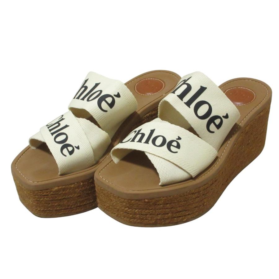 Chloe（クロエ） 良品 ウッディ ロゴストラップ エスパドリーユ