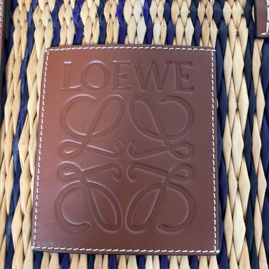 LOEWE（ロエベ） 新品同様 アナグラム スクエア ラフィア バスケット