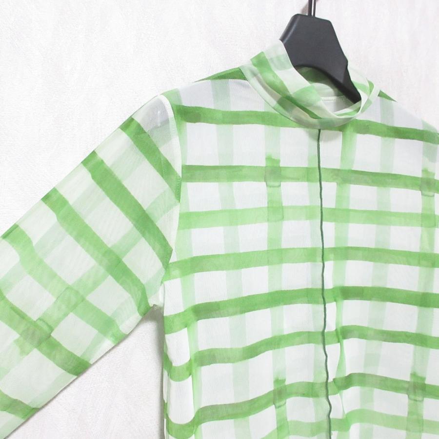 美品 POPPY ポピー ギンガムチェック シースルートップス ロング