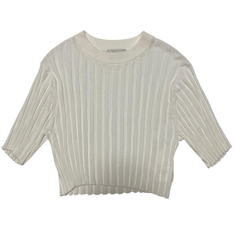 レディース HYKE ハイク WIDE RIBBED SHORT-SLV SWEATER