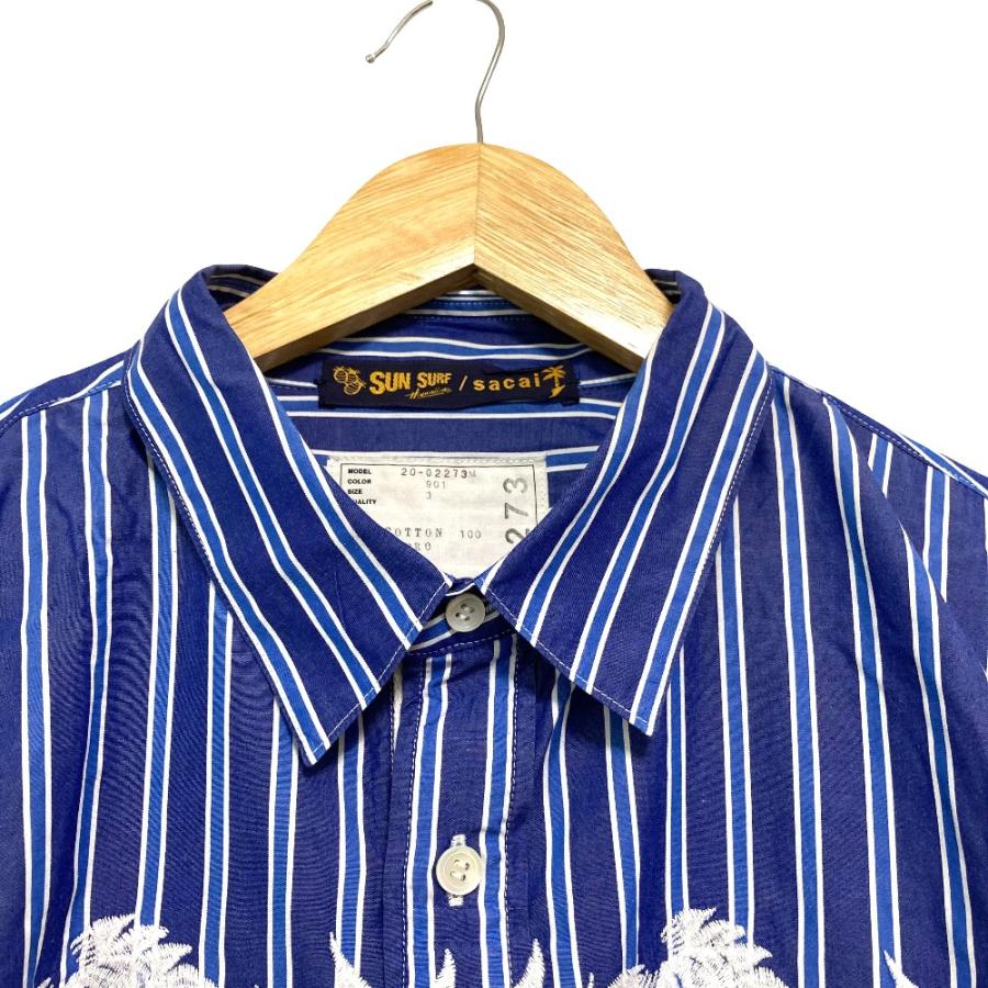 sacai（サカイ） 美品 サンサーフコラボ パイナップル刺繍 ストライプ 