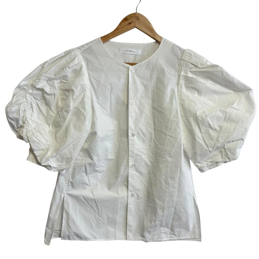 未使用 24SS STINA CLOSET スティナクローゼット candy puff ブラウス 21STNA-24SSBL02 サイズF ピンク レディース 古着 中古 USED 美品 22SS STINA closet スティナクローゼット 半袖 パフスリーブ