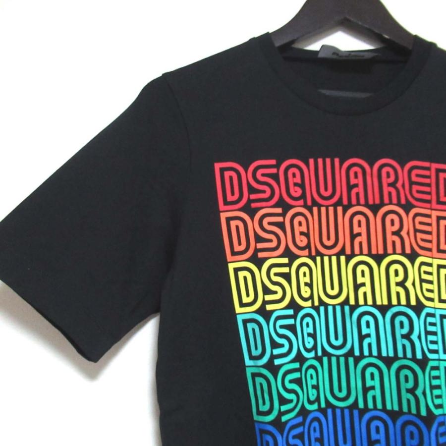 美品 DSQUARED2 ディースクエアード RENNY FIT レターロゴプリント ショートスリーブ 半袖 Tシャツ カットソー S ブラック レディース 古着 中古 USED DSQUARED2（ディースクエアード） 美品 RENNY FIT レターロゴプリント