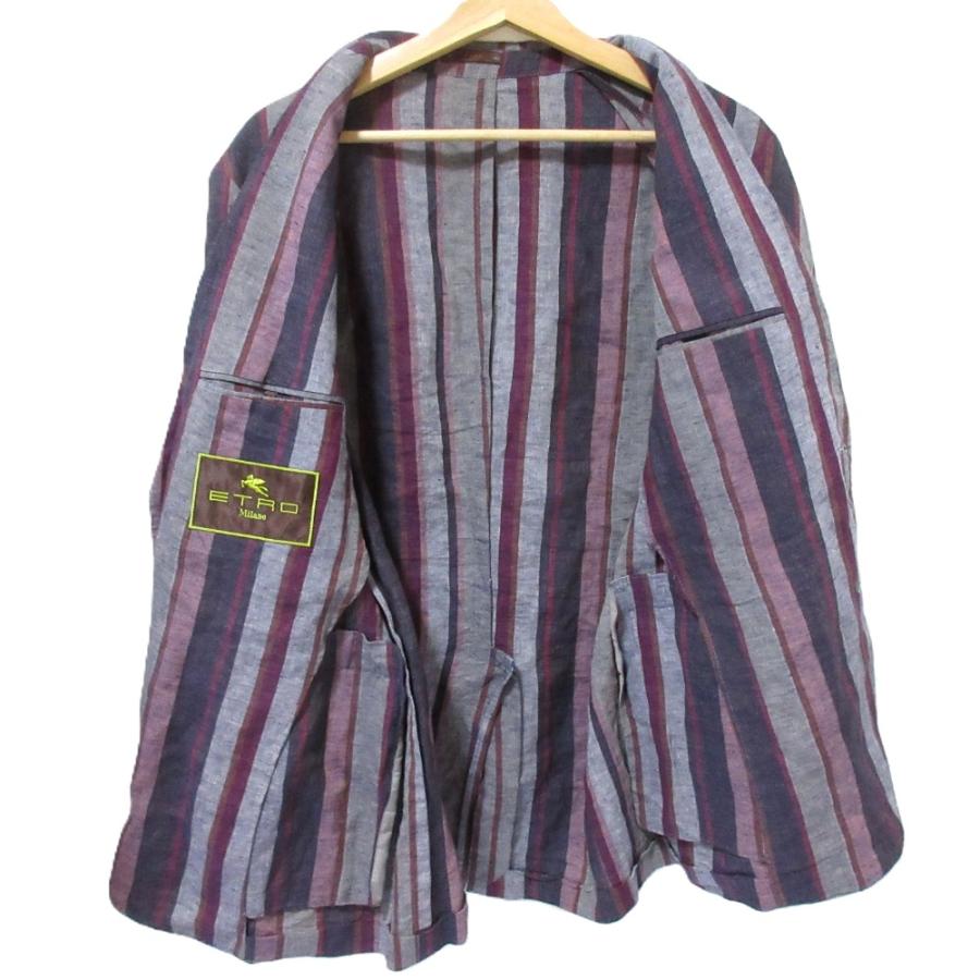 エトロ ETRO ストライプ シングル 3B スーツ セットアップ 50 グレー エトロ ETRO ストライプ シングル 3B スーツ セットアップ 50