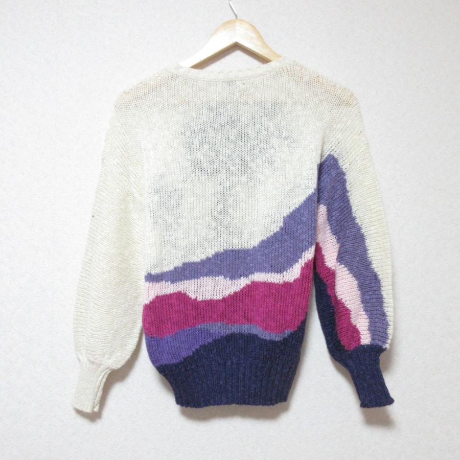 Agnona - 美品 AGNONA アニオナ ALTUNA ヴィンテージ ヤシの木 ジャガード 長袖 サマーニット プルオーバー セーター 44 ホワイト系 レディース 古着 中古 USED AGNONA 美品 アニオナ ALTUNA ヴィンテージ ヤシの木 ジャガード