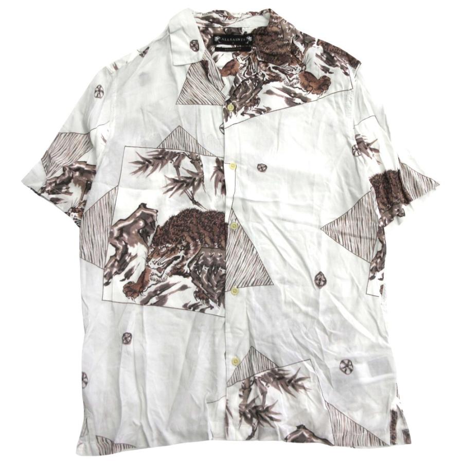 GIDEAL. トラ柄オープンカラーシャツ白虎 百虎オープンカラー長袖シャツ CHIGIRI CHL56-1781 ちぎり