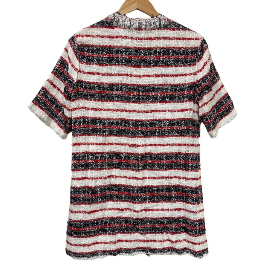 D&G - 美品 D&G ディーアンドジー DOLCE&GABBANA シルクブレンド 半袖 ツイードコート 36 ホワイト ネイビー レディース 古着 中古 USED DOLCE&GABBANA 美品 D&G ディーアンドジー シルクブレンド 半袖