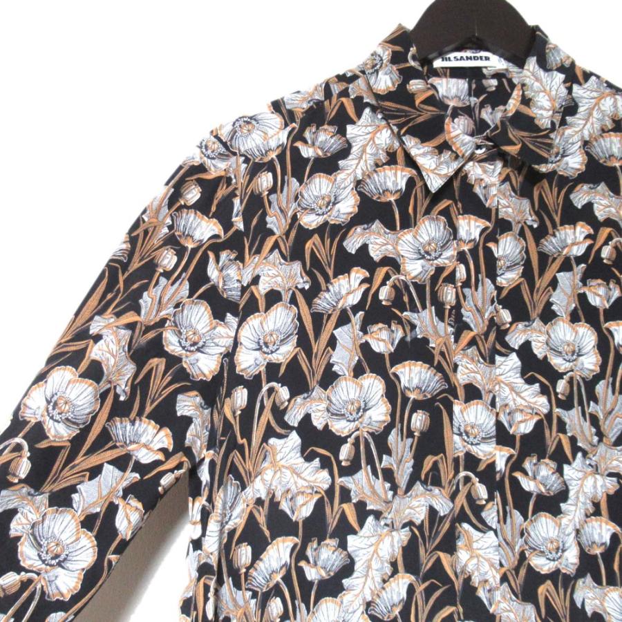 JIL SANDER（ジルサンダー） 美品 フラワー柄 シルク100% ひざ丈 