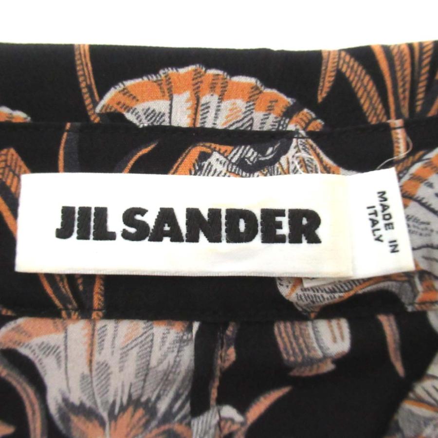 JIL SANDER（ジルサンダー） 美品 フラワー柄 シルク100% ひざ丈 