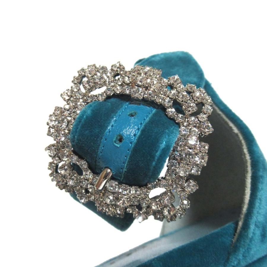 MANOLO BLAHNIK（マノロブラニク） 美品 ビジューモチーフ ベロア