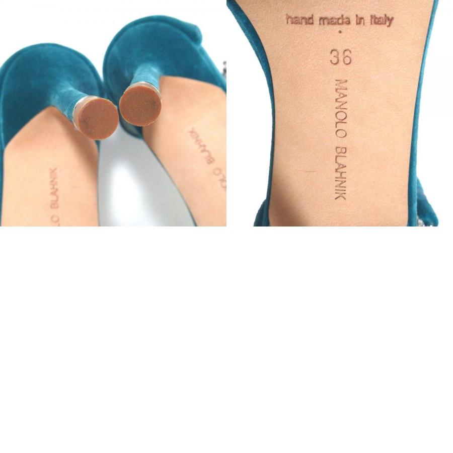 MANOLO BLAHNIK（マノロブラニク） 美品 ビジューモチーフ ベロア