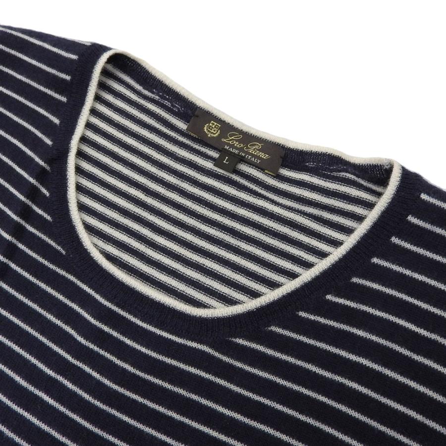 Loro Piana（ロロピアーナ） 美品 カシミヤ100% ボーダー柄 半袖