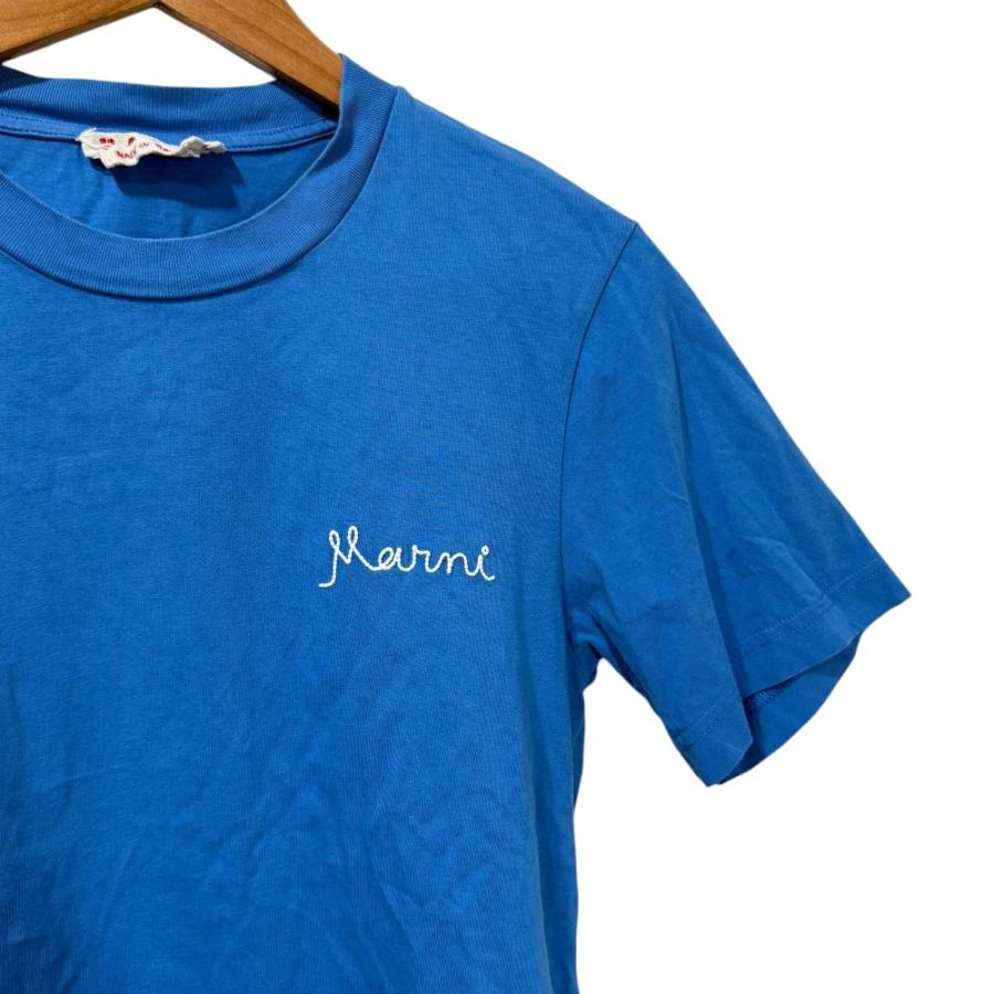 MARNI 美品 21SS マルニ 半袖 クルーネック ロゴ刺繍 Tシャツ