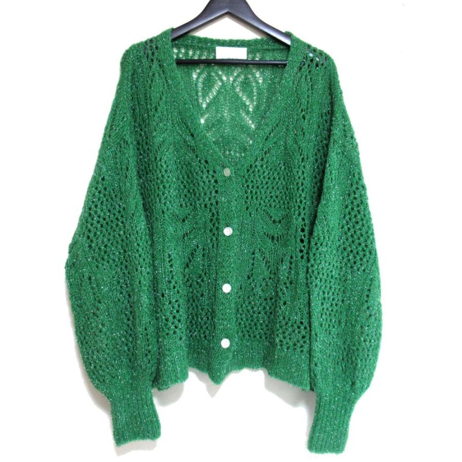 美品 ダーマコレクション カーディガン シルク100% グリーン 3Ｌ TOWNCRAFT / DAMAGED SOLID SHAGGY CARDIGAN【C.E.L.STORE Exclusive