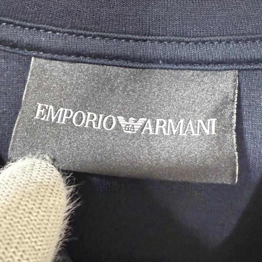 美品 24SS EMPORIO ARMANI エンポリオアルマーニ ダブルジャージー EAロゴエンボス刺繍 ジップアップ パーカー XS ネイビー メンズ 古着 中古 USED EMPORIO ARMANI 美品 24SS エンポリオアルマーニ ダブルジャージー EA