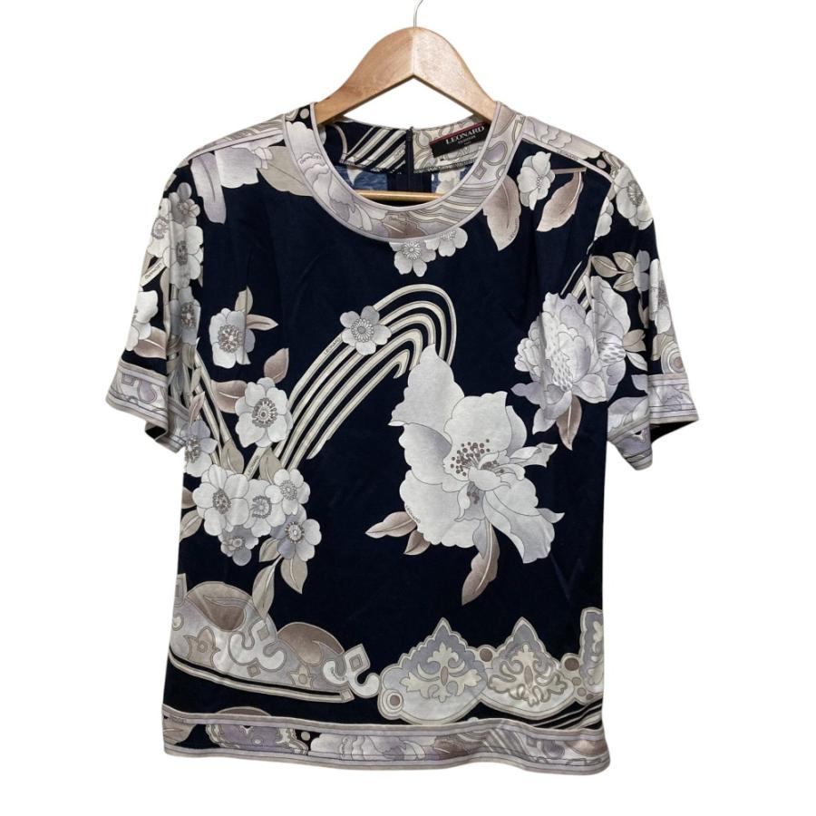 LEONARD（レオナール） 美品 フラワープリント ショートスリーブ 