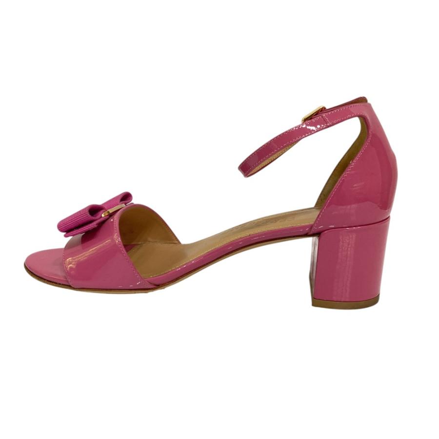 サルバトーレフェラガモ ヴァラリボン ウェッジサンダル ストラップ ピンク 美品 Salvatore Ferragamo サルヴァトーレフェラガモ GAVINA ヴァラ